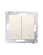 Łącznik schodowy podwójny z podświetleniem (moduł) 10AX, 250V~, zaciski śrubowe kremowy KONTAKT SIMON DW6/2L.01/41