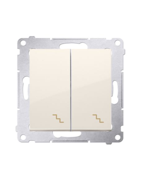Łącznik schodowy podwójny z podświetleniem (moduł) 10AX, 250V~, zaciski śrubowe kremowy KONTAKT SIMON DW6/2L.01/41