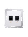 Gniazdo komputerowe RJ45 kategoria 5e + telefoniczne RJ12 (moduł) biały KONTAKT SIMON D5T.01/11