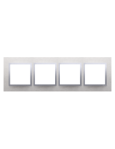 Ramka 4-krotna Nature-Metal, INOX KLASYCZNY, IP20/IP44* (*IP44-należy zastosować zestaw uszczelek DUN4) KONTAKT SIMON DRN4/77