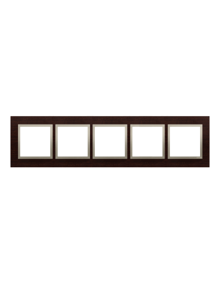 Ramka 5-krotna Nature-Drewno, ZŁOTE WENGE, IP20/IP44* (*IP44-należy zastosować zestaw uszczelek DUN5) KONTAKT SIMON DRN5/85