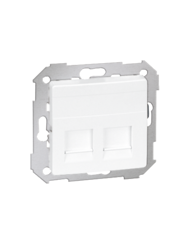 Pokrywa 2x gniazdo RJ45, płaska z żaluzjami (moduł) biały KONTAKT SIMON 82006-30