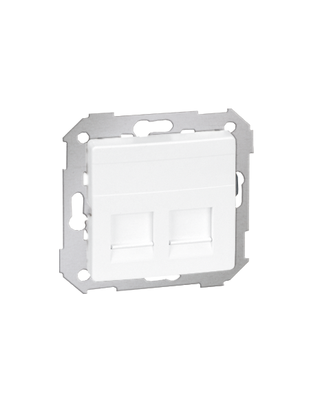 Pokrywa 2x gniazdo RJ45, płaska z żaluzjami (moduł) biały KONTAKT SIMON 82006-30