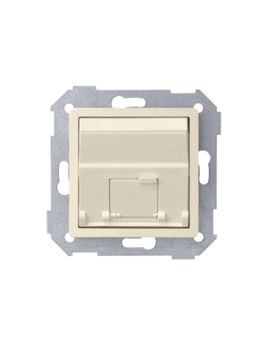 Pokrywa 1x gniazdo RJ45, skośna z żaluzją (moduł). !Wymagany adapter 75001-39 kremowy *Do wyczerpania stanów magazynowych KONTAK