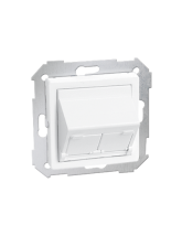 Pokrywa 2x gniazdo RJ45, skośna z żaluzjami (moduł). !Wymagane adaptery 2x75001-39 biały KONTAKT SIMON 82579-30