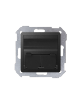 Pokrywa 2x gniazdo RJ45, skośna z żaluzjami (moduł). !Wymagane adaptery 2x75001-39 grafit KONTAKT SIMON 82579-38