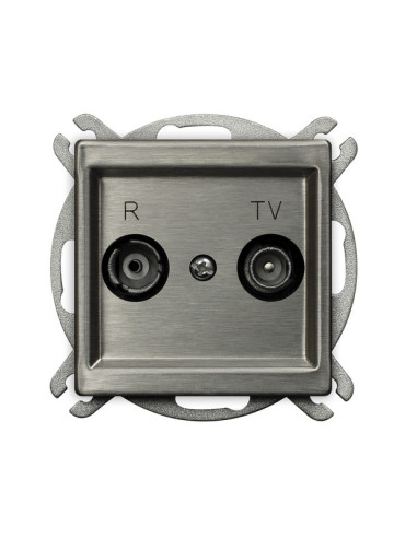 Gniazdo RTV przelotowe 10-dB STAL INOX SONATA STAL INOX