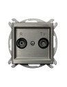 Gniazdo RTV przelotowe 10-dB STAL INOX SONATA STAL INOX