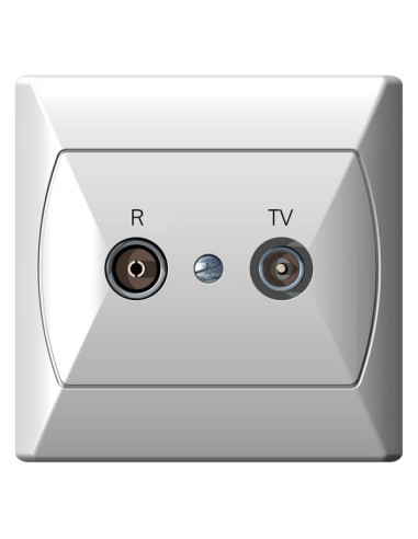 Gniazdo RTV przelotowe 16-dB BIAŁY AKCENT