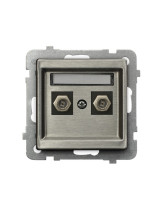 Gniazdo antenowe typu F podwójne STAL INOX SONATA STAL INOX