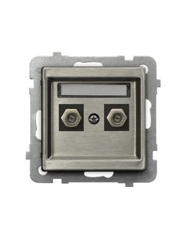Gniazdo antenowe typu F podwójne STAL INOX SONATA STAL INOX