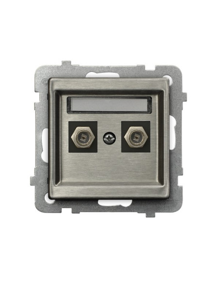 Gniazdo antenowe typu F podwójne STAL INOX SONATA STAL INOX