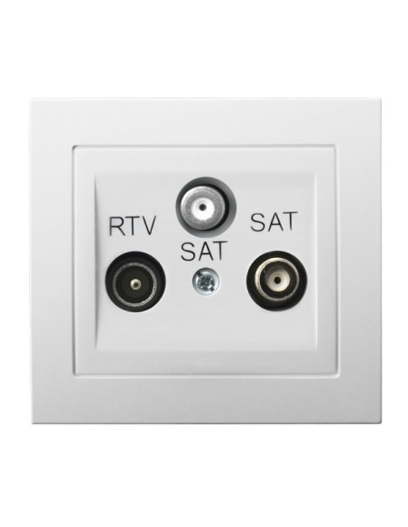 Gniazdo RTV-SAT z dwoma wyjściami SAT BIAŁY KIER