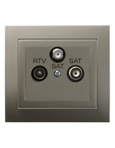 Gniazdo RTV-SAT z dwoma wyjściami SAT SATYNA LIGHT KIER