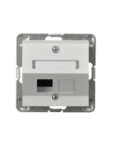 Obudowa gniazda pojedynczego typu Keystone skośna BIAŁY IMPRESJA