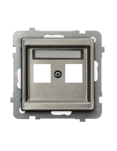 Obudowa gniazda podwójnego typu Keystone prosta STAL INOX SONATA STAL INOX