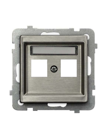 Obudowa gniazda podwójnego typu Keystone prosta STAL INOX SONATA STAL INOX