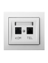 Gniazdo komputerowo-telefoniczne RJ 45 kat. 5e, (8-stykowe) + RJ 11 (6-stykowe) BIAŁY KIER