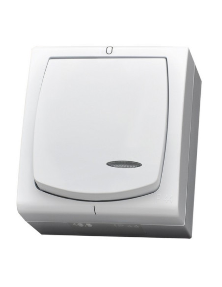 Łącznik dwubiegunowy z podświetleniem pomarańczowym BIAŁY MADERA
