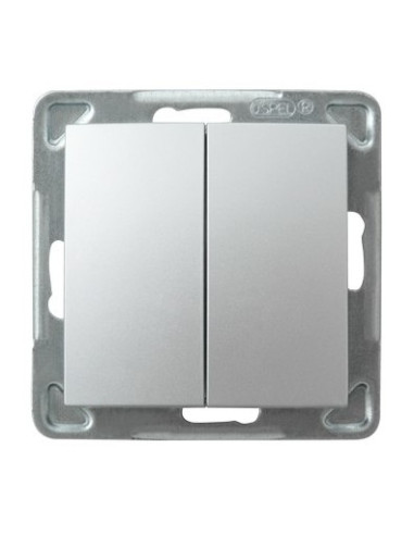 Łącznik schodowy + jednobiegunowy SREBRO IMPRESJA