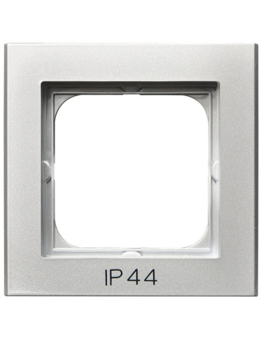 Ramka pojedyncza do łączników IP-44 SREBRO MAT SONATA