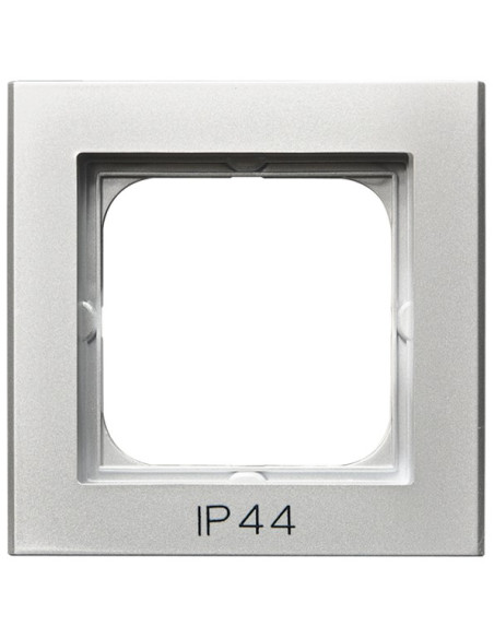 Ramka pojedyncza do łączników IP-44 SREBRO MAT SONATA