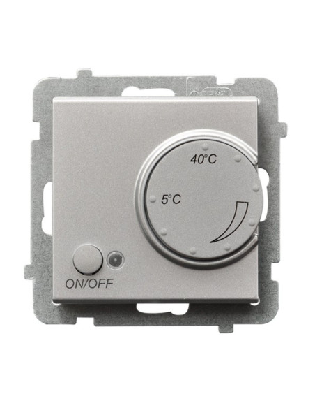 Regulator temperatury z czujnikiem napowietrznym SREBRO MAT SONATA