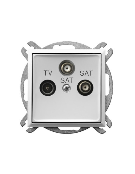Gniazdo RTV-SAT z dwoma wyjściami SAT BIAŁY ARIA