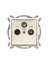Gniazdo RTV-SAT z dwoma wyjściami SAT ECRU ARIA