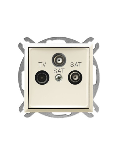 Gniazdo RTV-SAT z dwoma wyjściami SAT ECRU ARIA