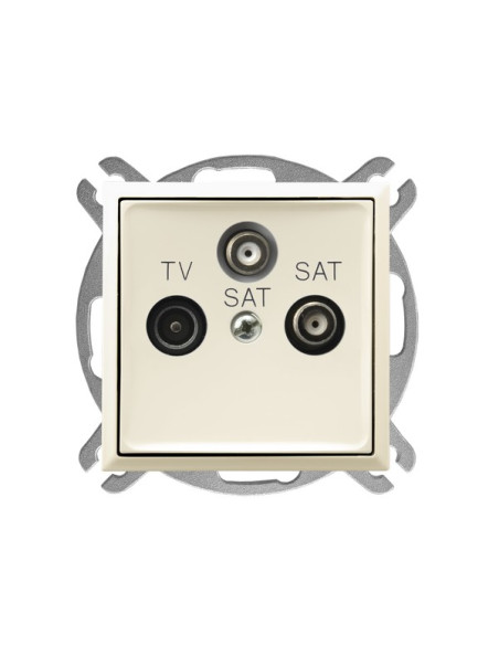 Gniazdo RTV-SAT z dwoma wyjściami SAT ECRU ARIA