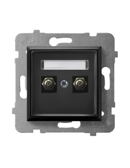 Gniazdo ekwipotencjalne podwójne CZARNY METALIK ARIA