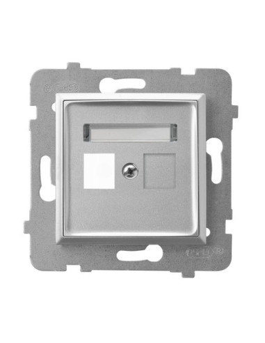 Obudowa gniazda pojedynczego typu Keystone prosta SREBRO ARIA