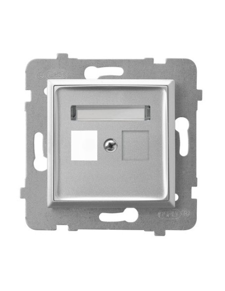 Obudowa gniazda pojedynczego typu Keystone prosta SREBRO ARIA