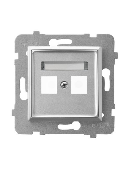 Obudowa gniazda podwójnego typu Keystone prosta SREBRO ARIA