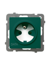 Gniazdo pojedyncze z uziemieniem DATA z kluczem uprawniającym ZIELONY AS
