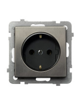 Gniazdo pojedyncze schuko STAL INOX SONATA STAL INOX