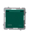 Gniazdo bryzgoszczelne z uziemieniem DATA IP-44 wieczko w kolorze wyrobu ZIELONY AS