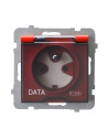 Gniazdo bryzgoszczelne z uziemieniem DATA z kluczem uprawniającym IP-44 wieczko przezroczyste CZERWONY AS